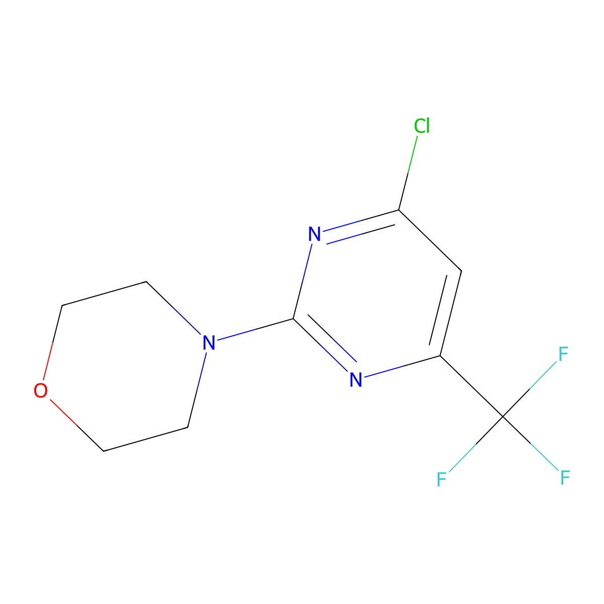 4-(4-Chloro-6-(trifluoromethyl)pyrimidin-2-yl)morpholine molecular structure, CAS 1023818-56-5