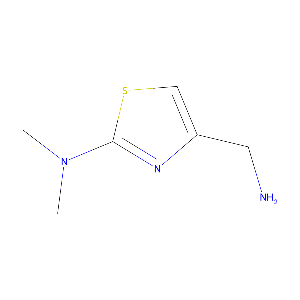 4-(aminomethyl)-N,N-dimethyl-1,3-thiazol-2-amine molecular structure, CAS 1023818-77-0