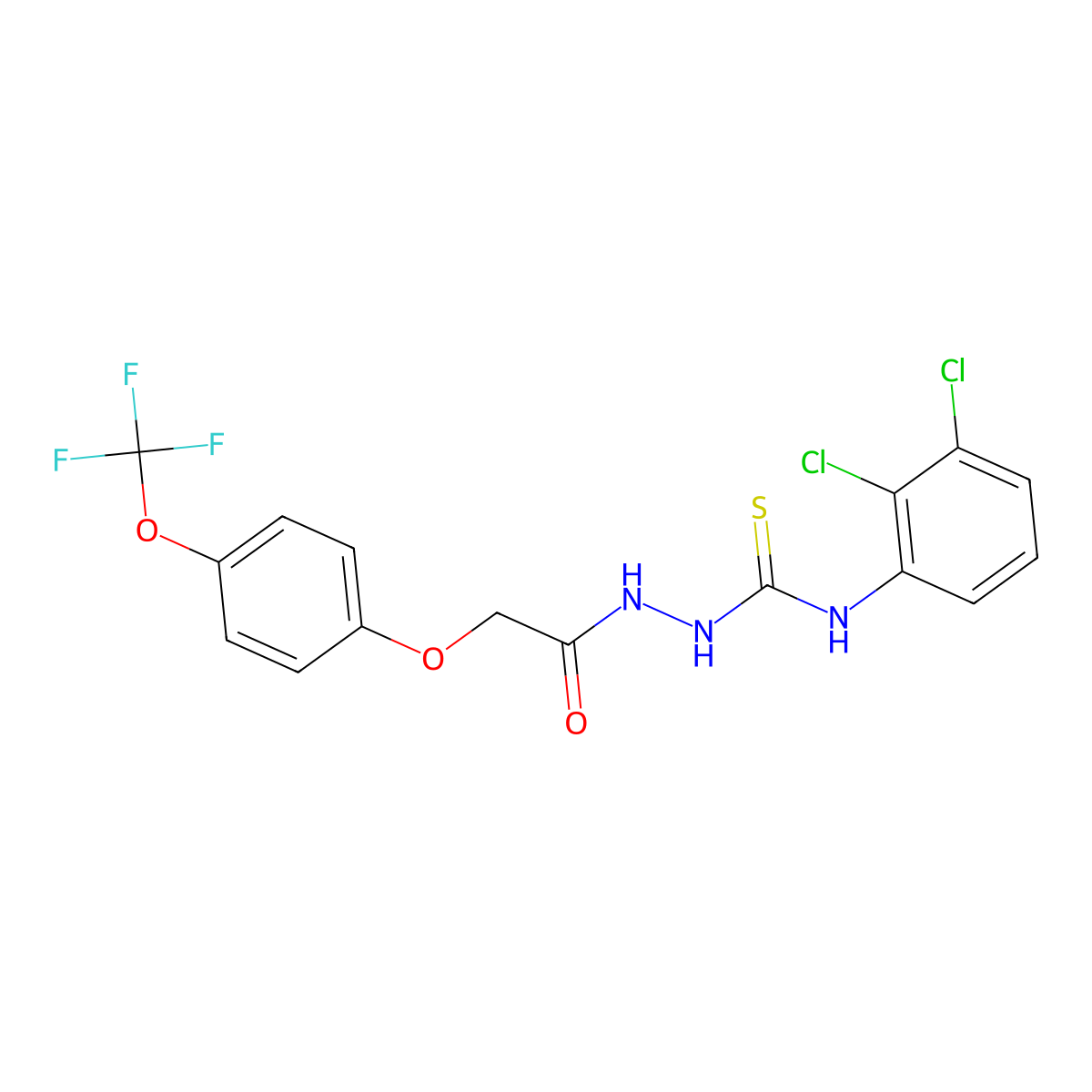 1-(2-(4-Trifluoromethoxyphenoxy)acetyl)-4-(2,3-dichlorophenyl)thiosemicarbazide molecular structure, CAS 1023819-18-2