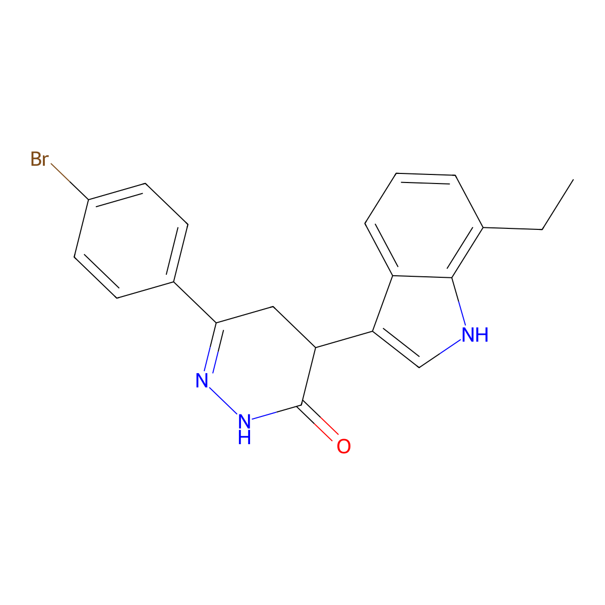 3-(4-bromophenyl)-5-(7-ethyl-1H-indol-3-yl)-4,5-dihydro-1H-pyridazin-6-one molecular structure, CAS 1023821-21-7