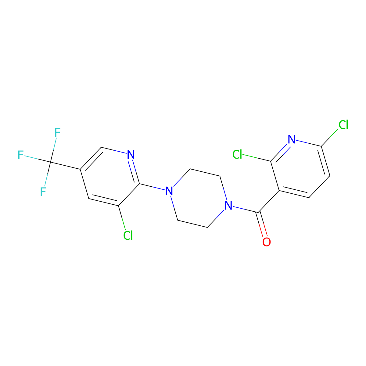 [4-[3-Chloro-5-(trifluoromethyl)pyridin-2-yl]piperazin-1-yl]-(2,6-dichloropyridin-3-yl)methanone molecular structure, CAS 1023821-24-0