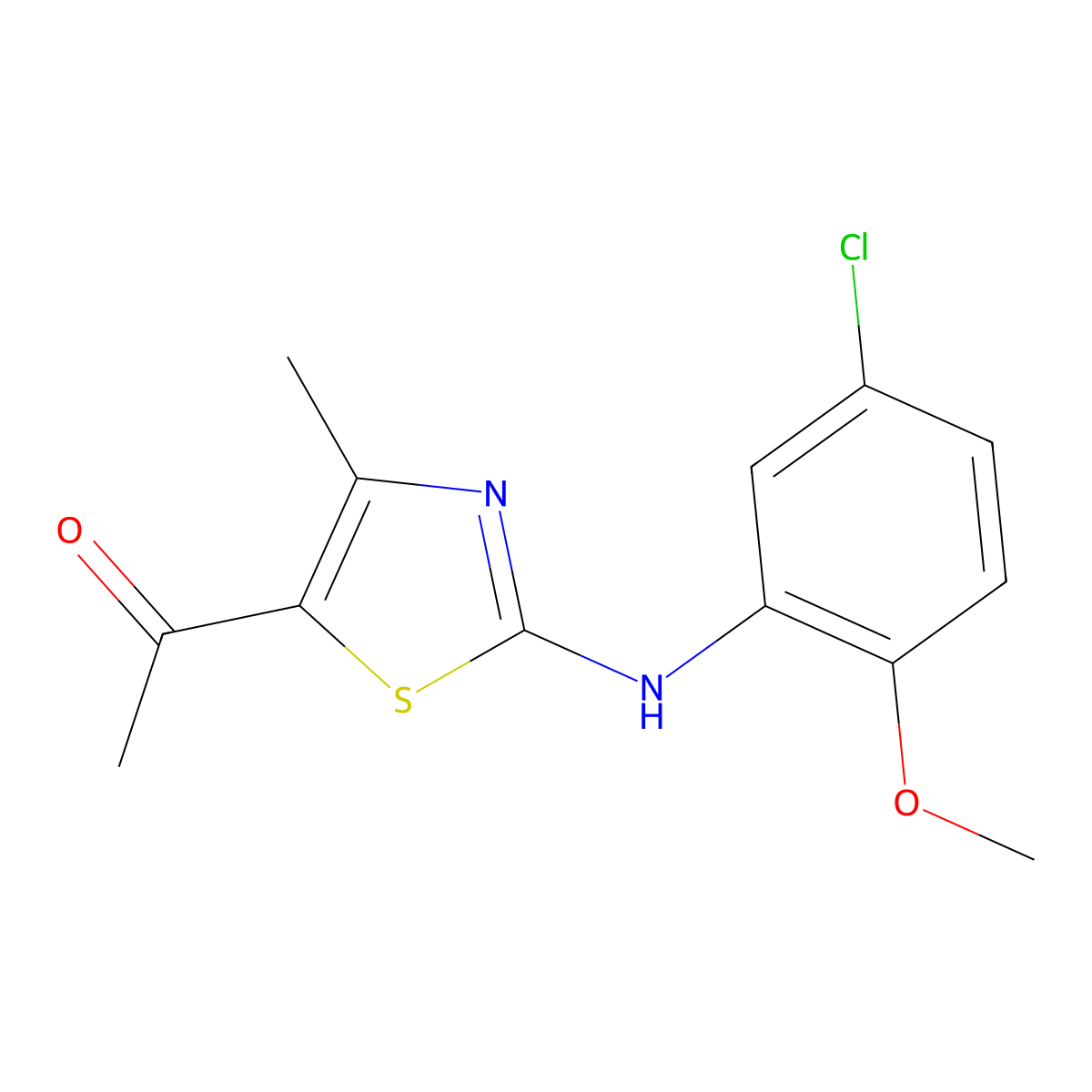 1-[2-(5-Chloro-2-methoxyanilino)-4-methyl-1,3-thiazol-5-yl]ethanone molecular structure, CAS 1023822-63-0