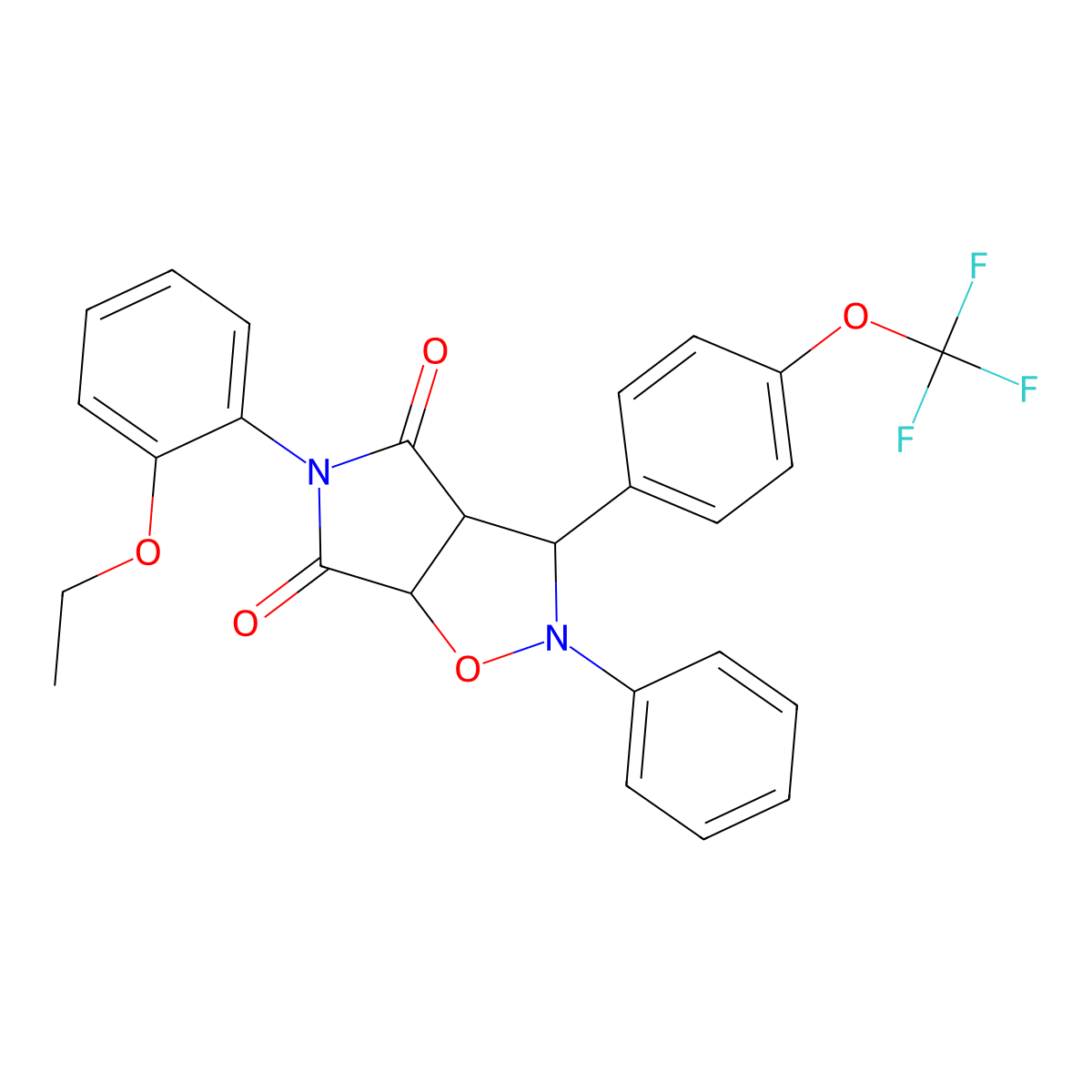 5-(2-ethoxyphenyl)-2-phenyl-3-[4-(trifluoromethoxy)phenyl]dihydro-2H-pyrrolo[3,4-d][1,2]oxazole-4,6(3H,5H)-dione molecular structure, CAS 1023826-46-1