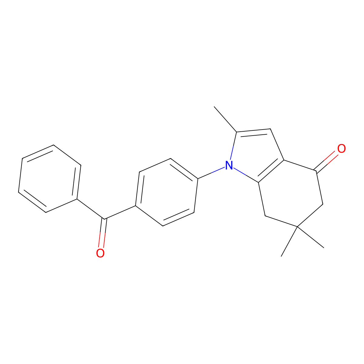 1-(4-Benzoylphenyl)-2,6,6-trimethyl-5,7-dihydroindol-4-one molecular structure, CAS 1023830-31-0