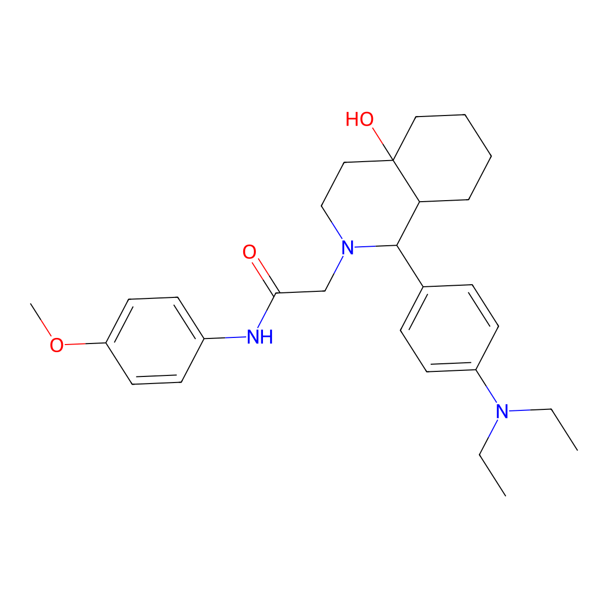 2-{1-[4-(diethylamino)phenyl]-4a-hydroxyoctahydroisoquinolin-2(1H)-yl}-N-(4-methoxyphenyl)acetamide molecular structure, CAS 1023830-45-6