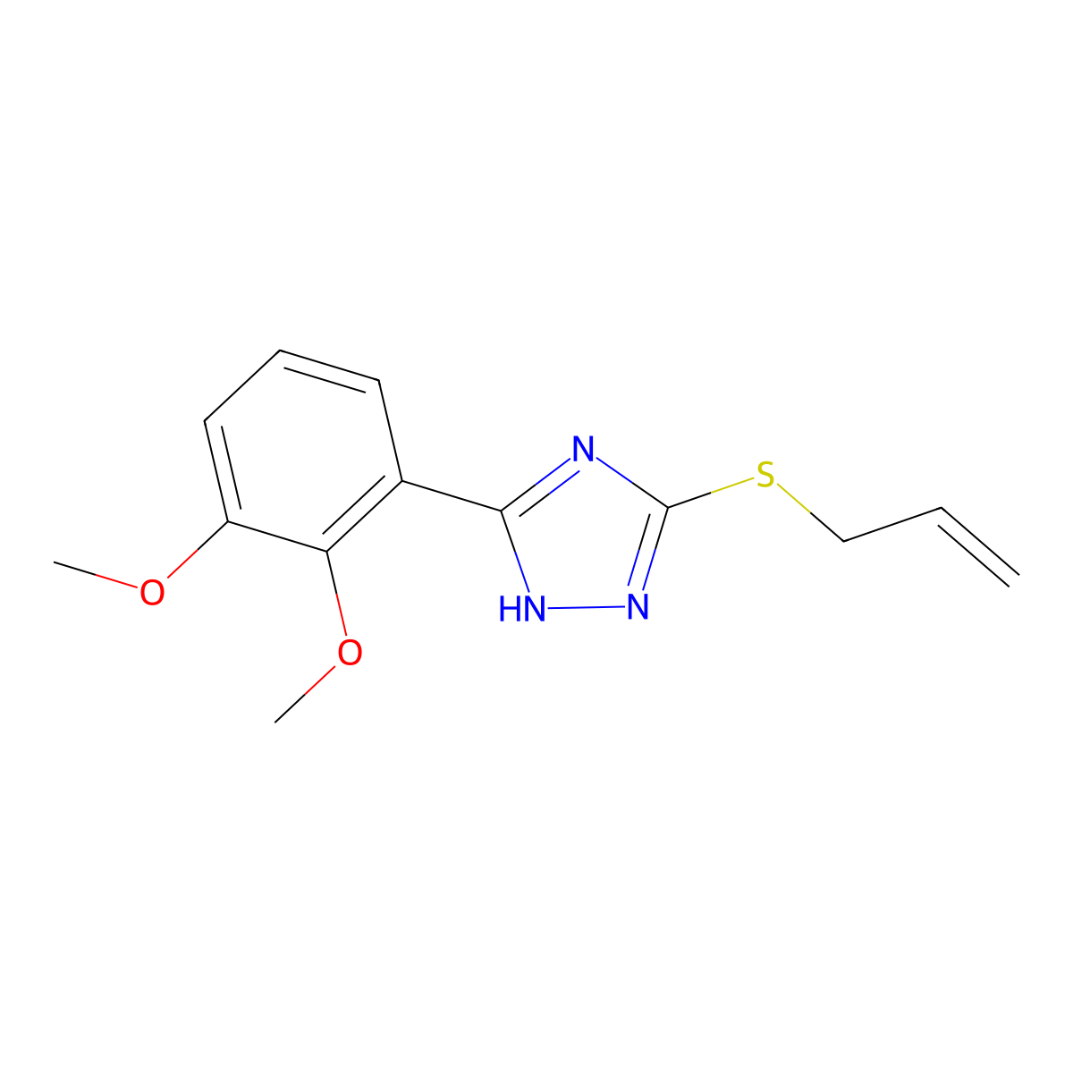 5-(2,3-dimethoxyphenyl)-3-prop-2-enylsulfanyl-1H-1,2,4-triazole molecular structure, CAS 1023843-26-6
