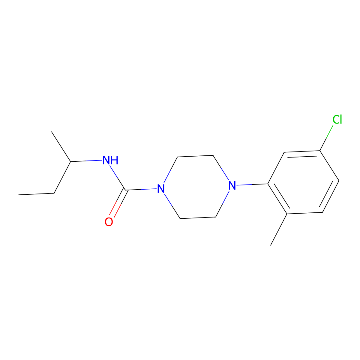 (4-(5-Chloro-2-methylphenyl)piperazinyl)-N-(methylpropyl)formamide molecular structure, CAS 1023843-27-7