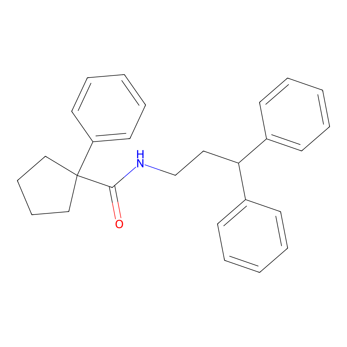 N-(3,3-diphenylpropyl)-1-phenylcyclopentane-1-carboxamide molecular structure, CAS 1023845-28-4