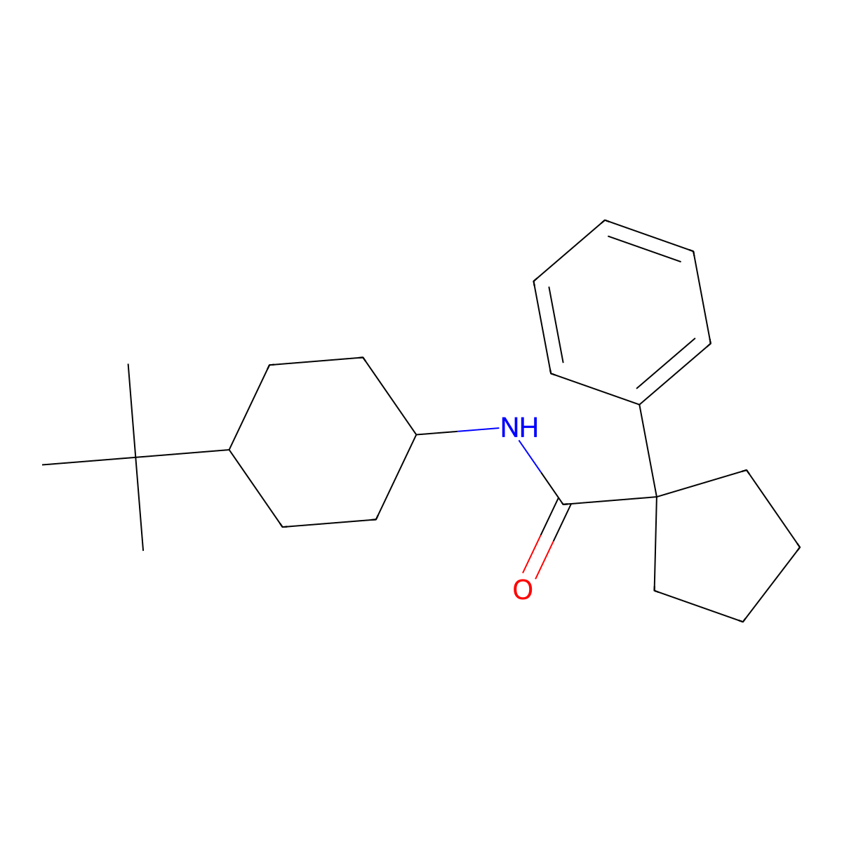 N-(4-tert-butylcyclohexyl)-1-phenylcyclopentane-1-carboxamide molecular structure, CAS 1023845-98-8