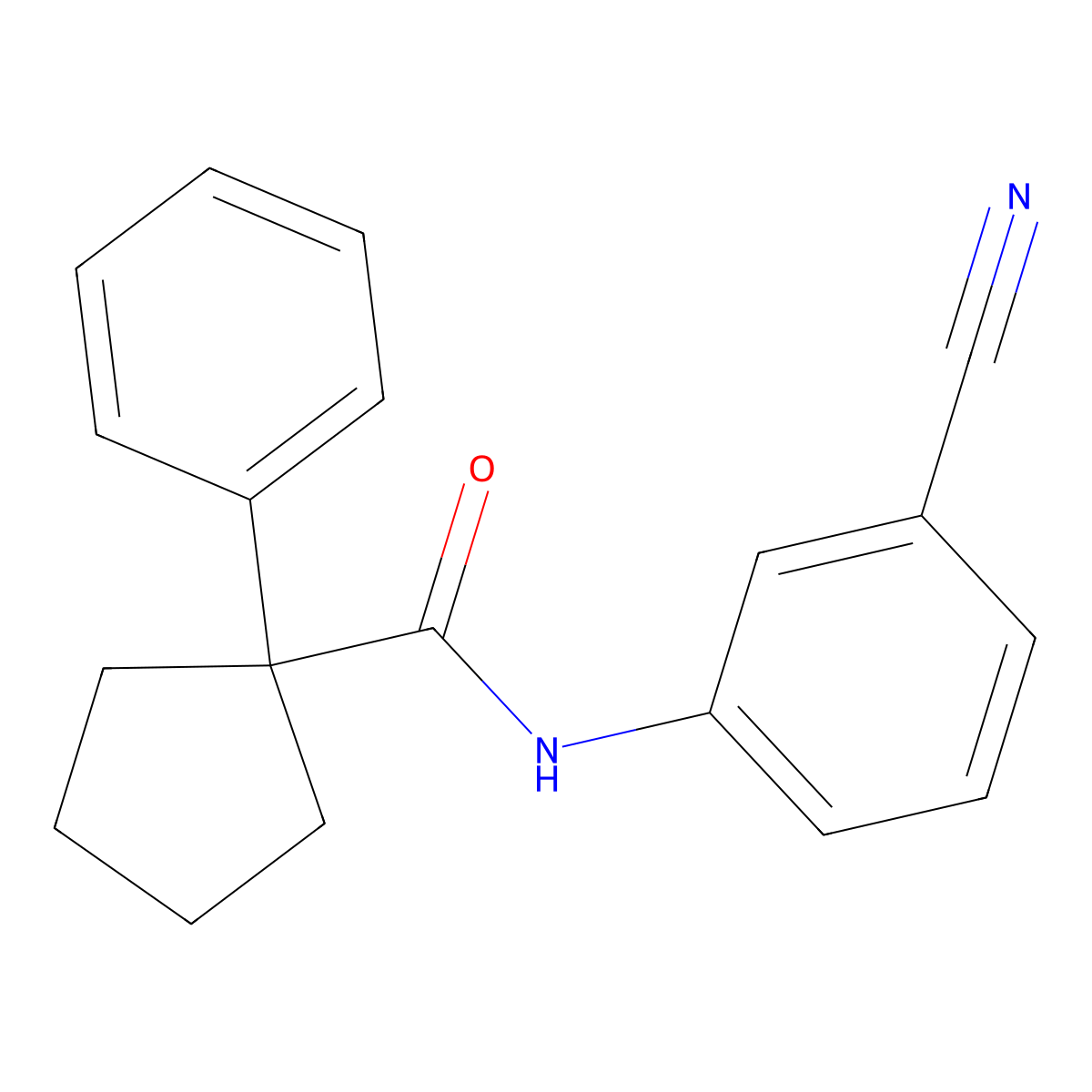 N-(3-cyanophenyl)-1-phenylcyclopentane-1-carboxamide molecular structure, CAS 1023846-03-8