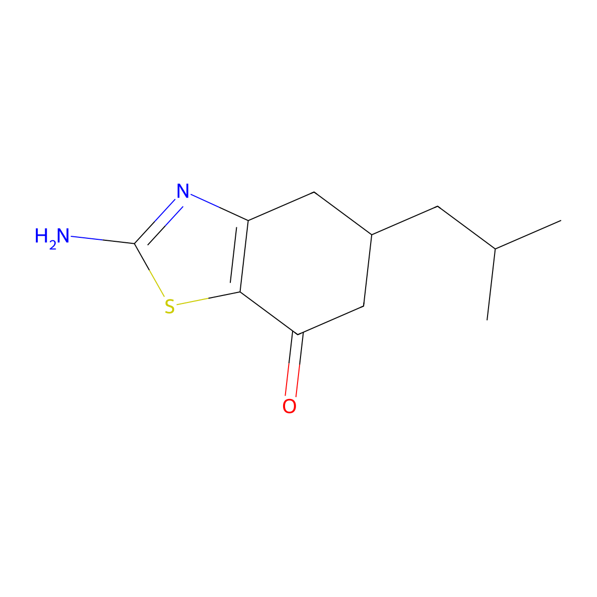 2-Amino-5-(2-methylpropyl)-4,5,6-trihydrobenzothiazol-7-one molecular structure, CAS 1023850-59-0