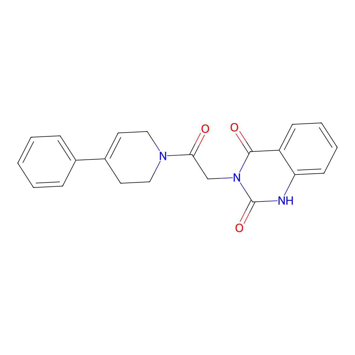 3-[2-oxo-2-(4-phenyl-3,6-dihydro-2H-pyridin-1-yl)ethyl]-1H-quinazoline-2,4-dione molecular structure, CAS 1023850-96-5