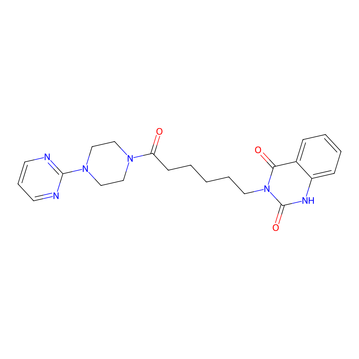3-[6-oxo-6-(4-pyrimidin-2-ylpiperazin-1-yl)hexyl]-1H-quinazoline-2,4-dione molecular structure, CAS 1023851-04-8