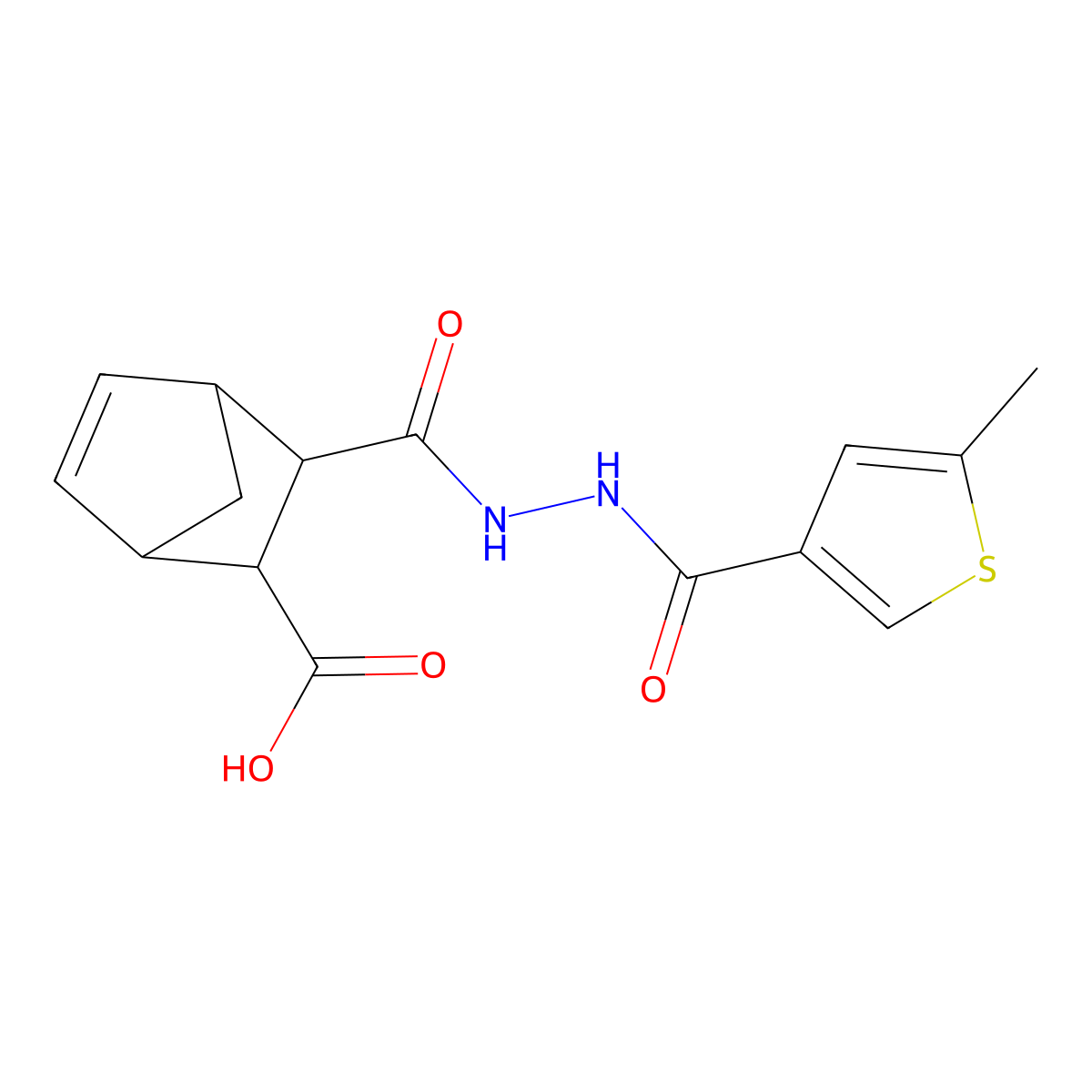 3-({2-[(5-Methylthiophen-3-yl)carbonyl]hydrazinyl}carbonyl)bicyclo[2.2.1]hept-5-ene-2-carboxylic acid molecular structure, CAS 1023852-14-3