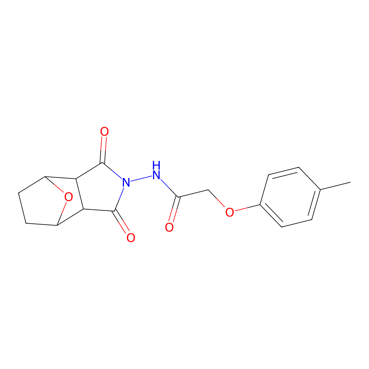 N-(1,3-dioxooctahydro-2H-4,7-epoxyisoindol-2-yl)-2-(4-methylphenoxy)acetamide molecular structure, CAS 1023857-25-1