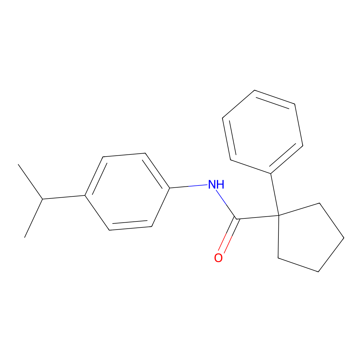 1-phenyl-N-(4-propan-2-ylphenyl)cyclopentane-1-carboxamide molecular structure, CAS 1023857-70-6
