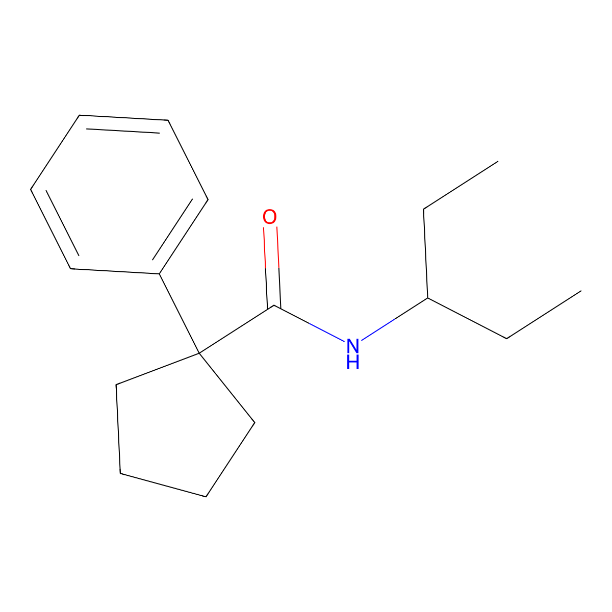 N-(1-Ethylpropyl)(phenylcyclopentyl)formamide molecular structure, CAS 1023858-01-6