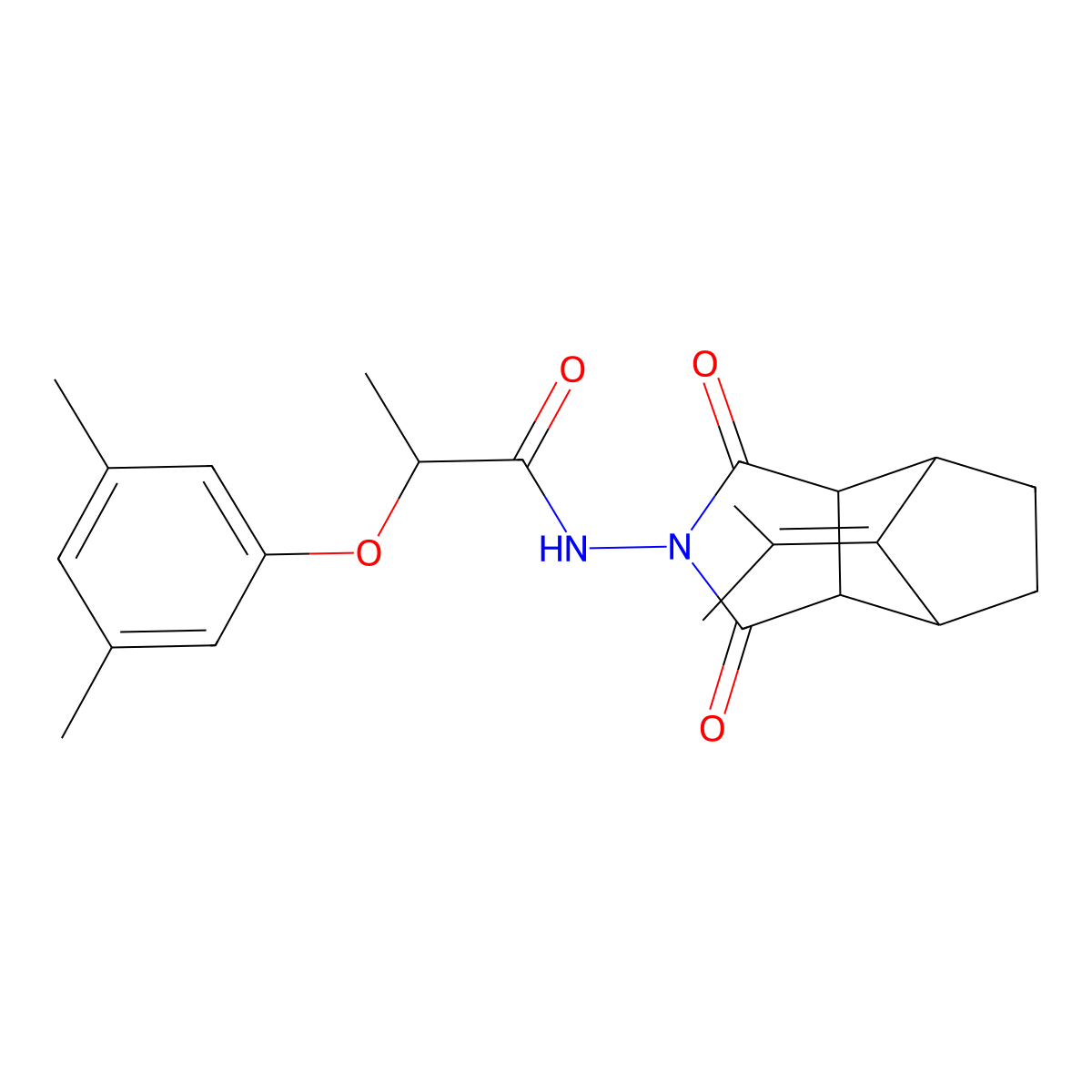 2-(3,5-dimethylphenoxy)-N-[1,3-dioxo-8-(propan-2-ylidene)octahydro-2H-4,7-methanoisoindol-2-yl]propanamide molecular structure, CAS 1023865-40-8
