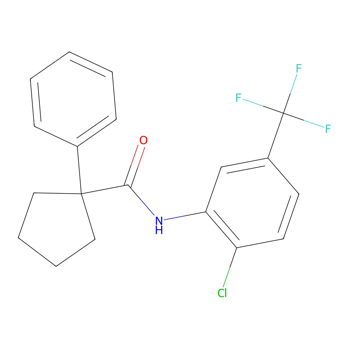 N-[2-chloro-5-(trifluoromethyl)phenyl]-1-phenylcyclopentane-1-carboxamide molecular structure, CAS 1023866-34-3