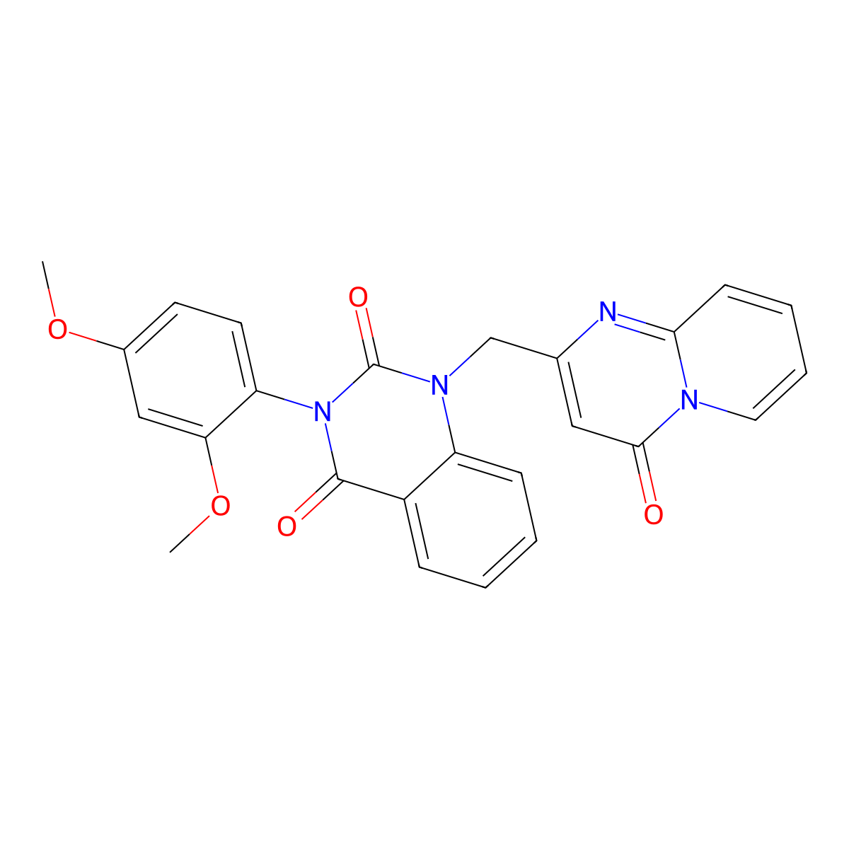 3-(2,4-dimethoxyphenyl)-1-((4-oxo-4H-pyrido[1,2-a]pyrimidin-2-yl)methyl)quinazoline-2,4(1H,3H)-dione molecular structure, CAS 1023866-70-7