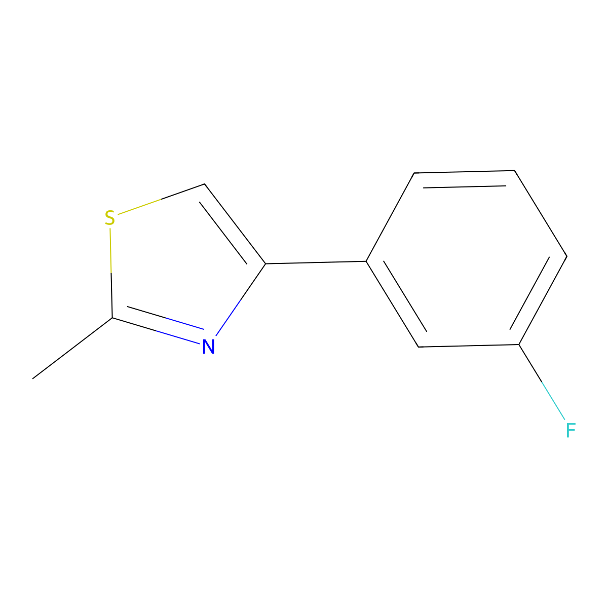 4-(3-Fluorophenyl)-2-methyl-1,3-thiazole molecular structure, CAS 1023867-44-8