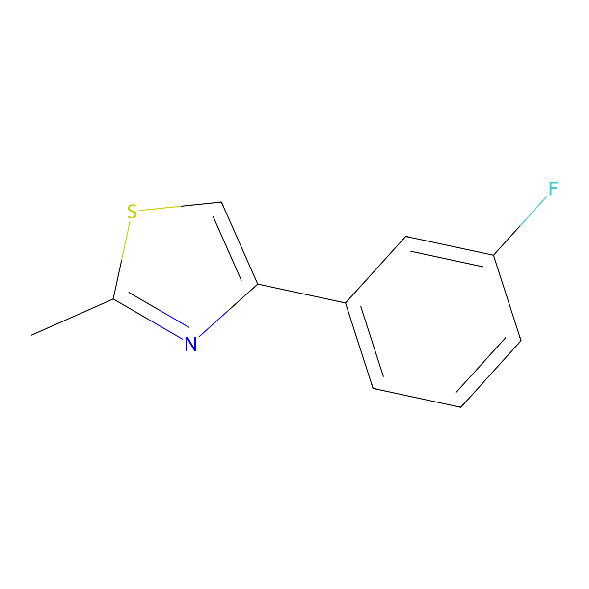 4-(3-Fluorophenyl)-2-methyl-1,3-thiazole molecular structure, CAS 1023867-44-8