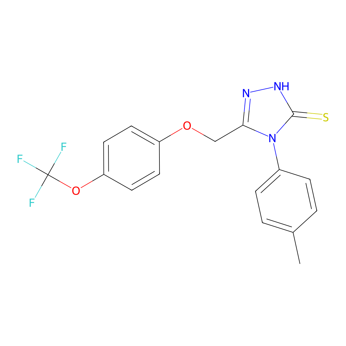 4-(4-methylphenyl)-3-[[4-(trifluoromethoxy)phenoxy]methyl]-1H-1,2,4-triazole-5-thione molecular structure, CAS 1023873-02-0