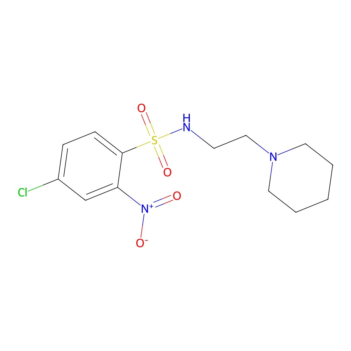 ((4-Chloro-2-nitrophenyl)sulfonyl)(2-piperidylethyl)amine molecular structure, CAS 1023875-03-7
