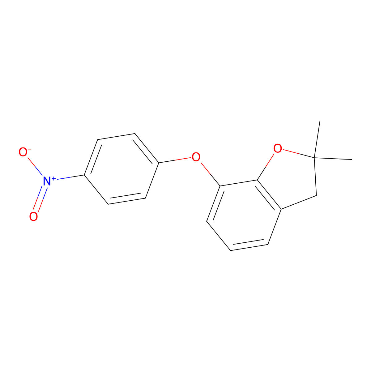 2,2-Dimethyl-7-(4-nitrophenoxy)-2,3-dihydro-1-benzofuran molecular structure, CAS 1023875-60-6