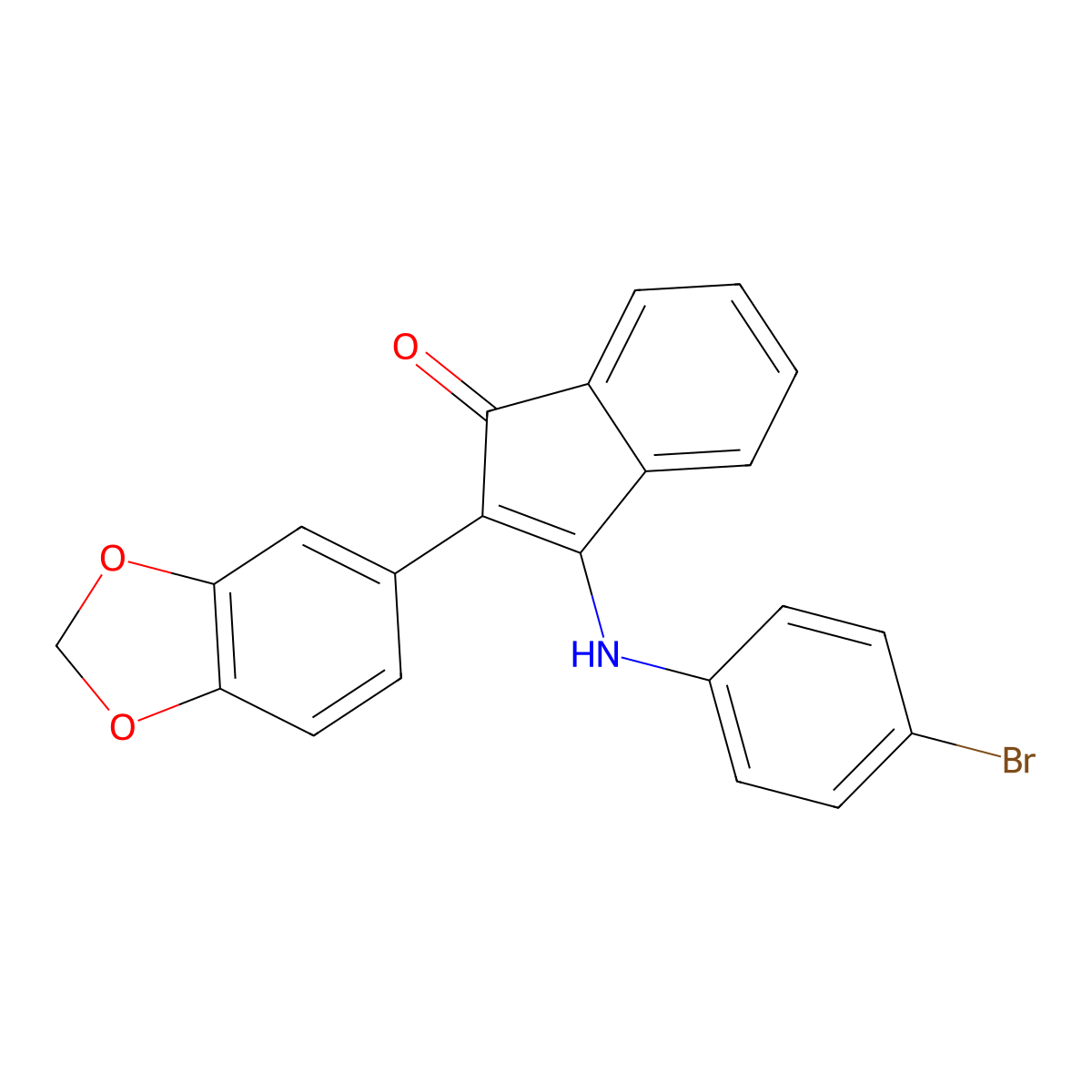2-(1,3-Benzodioxol-5-yl)-3-(4-bromoanilino)inden-1-one molecular structure, CAS 1023875-63-9