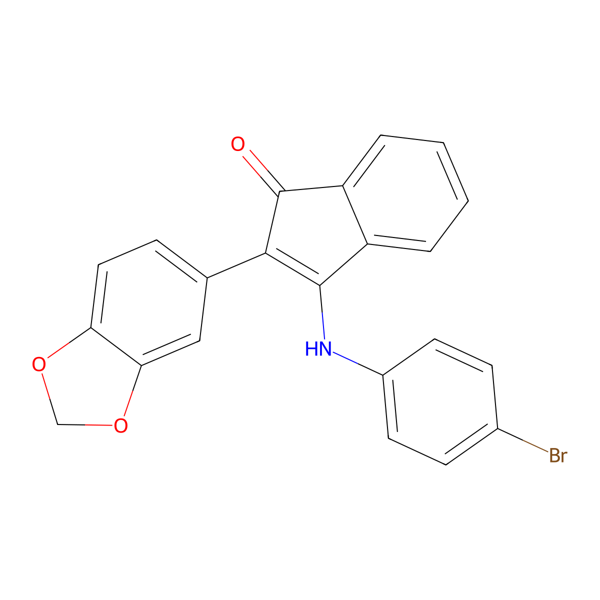 2-(1,3-Benzodioxol-5-yl)-3-(4-bromoanilino)inden-1-one molecular structure, CAS 1023875-63-9