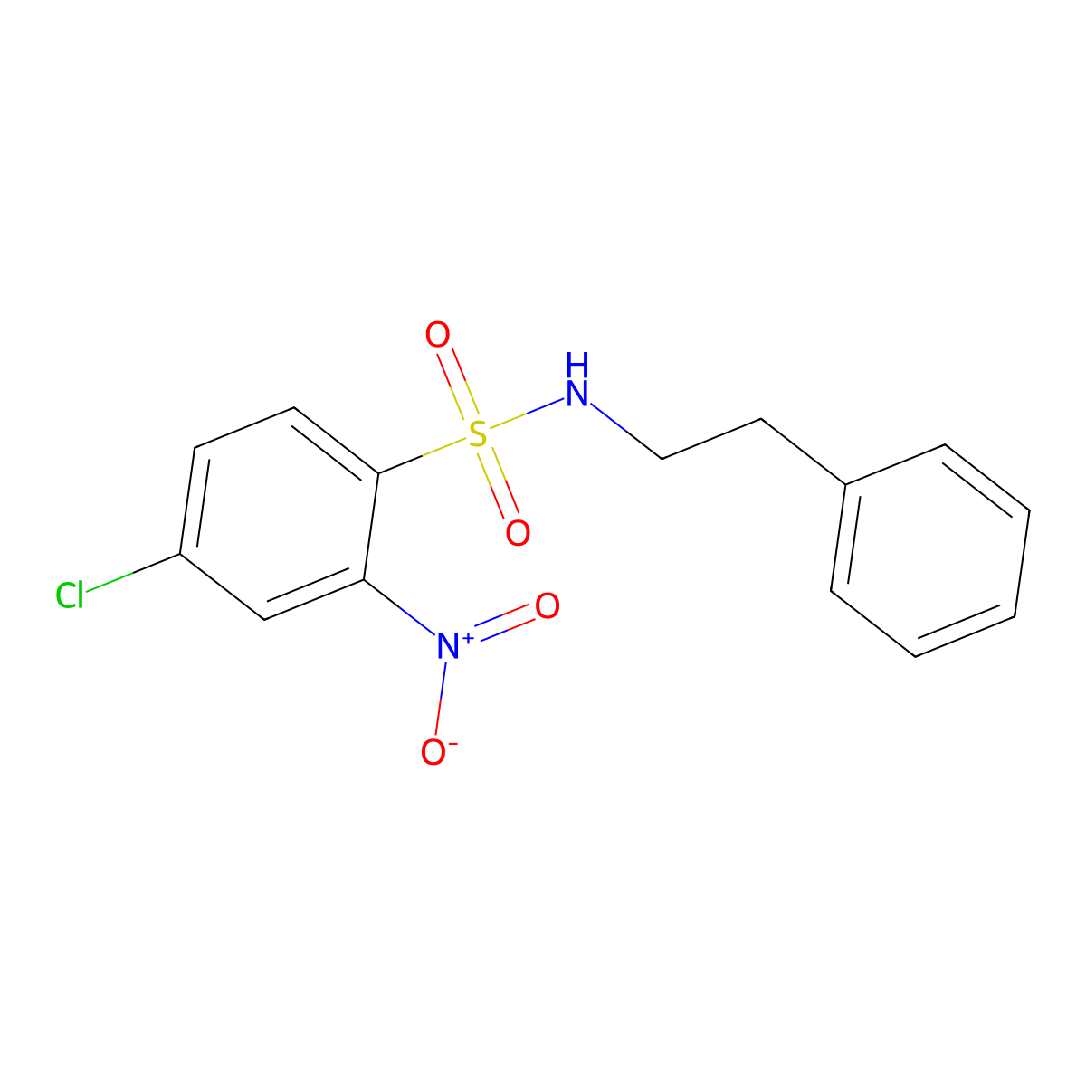 ((4-Chloro-2-nitrophenyl)sulfonyl)(2-phenylethyl)amine molecular structure, CAS 1023875-76-4