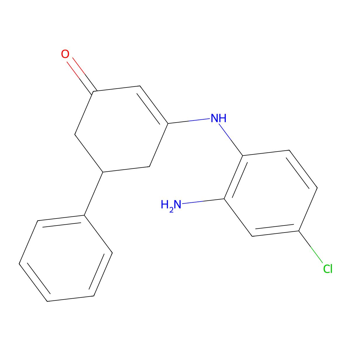 3-((2-Amino-4-chlorophenyl)amino)-5-phenylcyclohex-2-EN-1-one molecular structure, CAS 1023878-39-8
