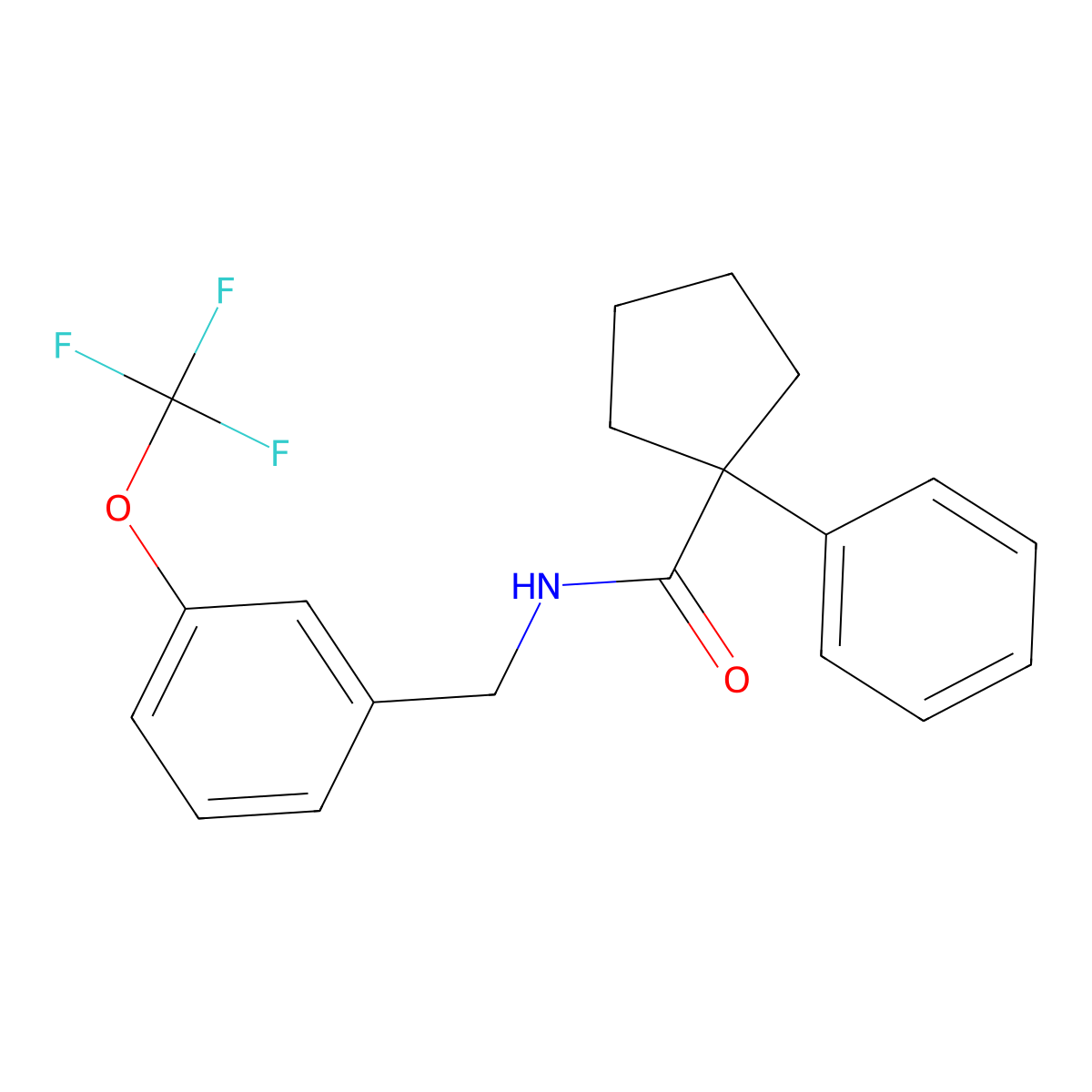 1-phenyl-N-[[3-(trifluoromethoxy)phenyl]methyl]cyclopentane-1-carboxamide molecular structure, CAS 1023878-62-7