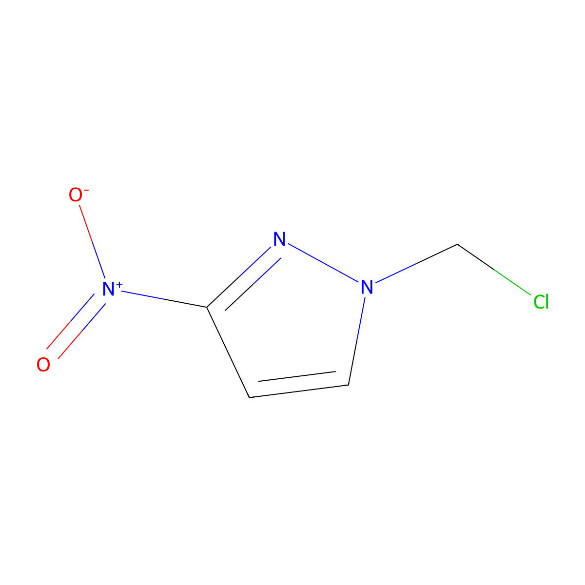 1-(chloromethyl)-3-nitro-1H-pyrazole molecular structure, CAS 102388-00-1