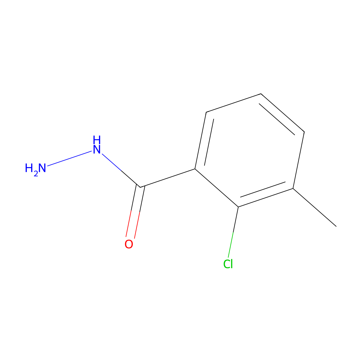 2-Chloro-3-methylbenzohydrazide molecular structure, CAS 1023883-70-6