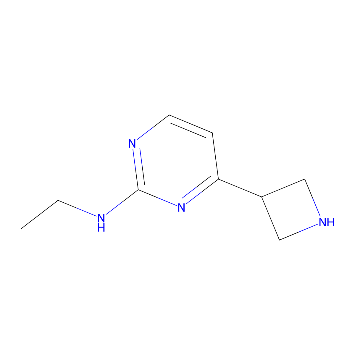 4-(Azetidin-3-yl)-N-ethylpyrimidin-2-amine molecular structure, CAS 1023888-29-0