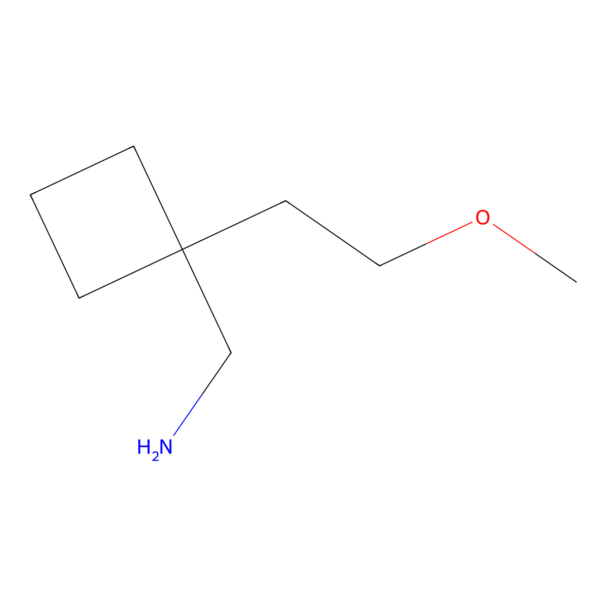 [1-(2-Methoxyethyl)cyclobutyl]methanamine molecular structure, CAS 1023888-30-3