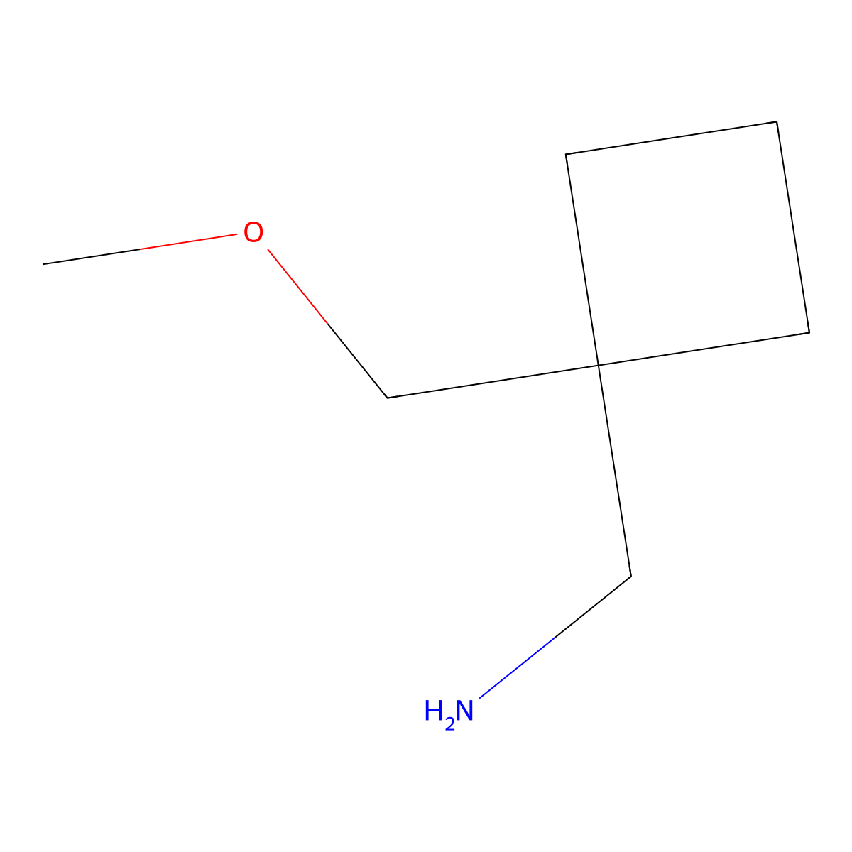 1-(Methoxymethyl)cyclobutanemethanamine molecular structure, CAS 1023888-31-4