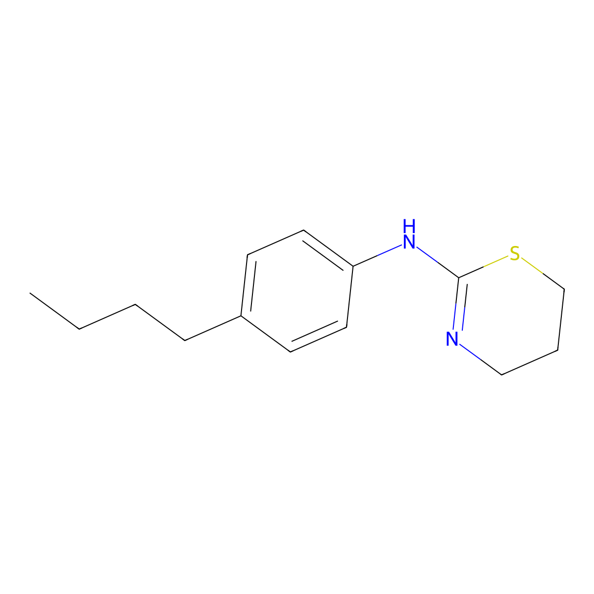 N-(4-butylphenyl)-5,6-dihydro-4H-1,3-thiazin-2-amine molecular structure, CAS 102389-13-9