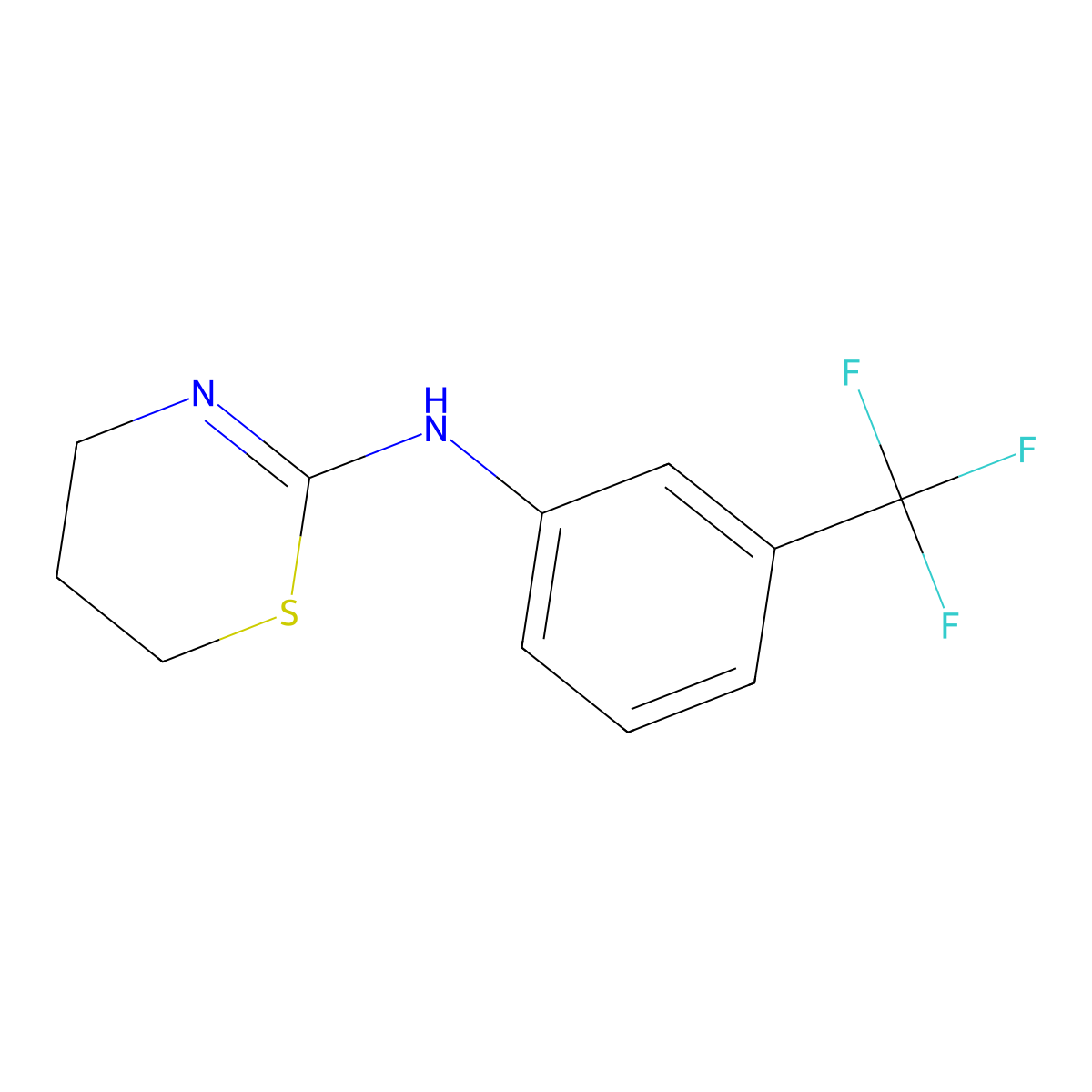 (5,6-Dihydro-4H-[1,3]thiazin-2-yl)-(3-trifluoromethyl-phenyl)-amine molecular structure, CAS 102389-25-3