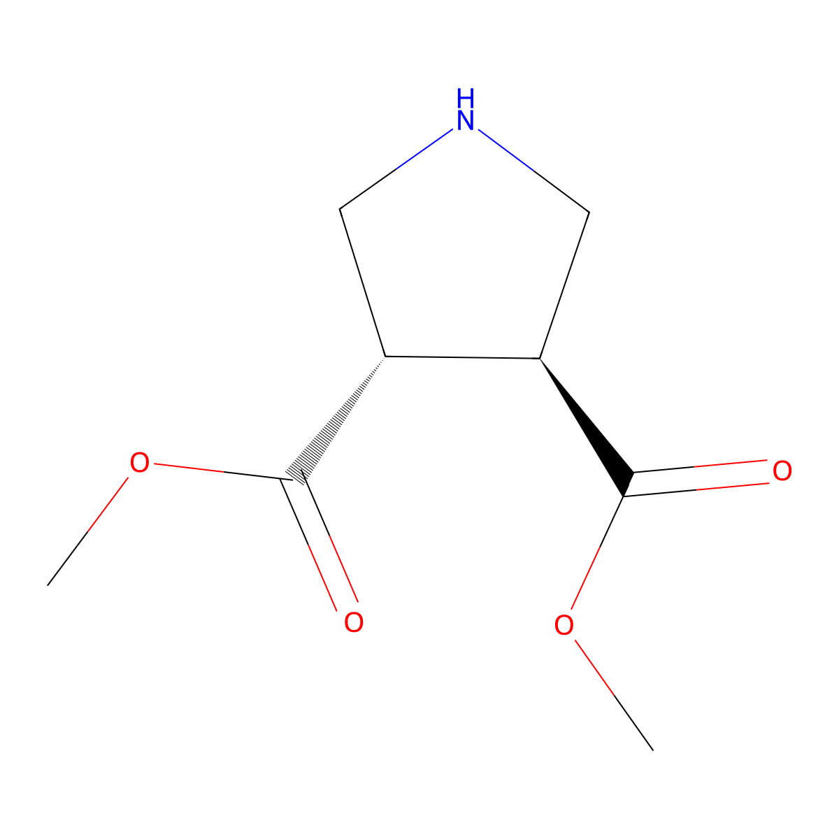 Dimethyl (3S,4S)-pyrrolidine-3,4-dicarboxylate molecular structure, CAS 102389-88-8