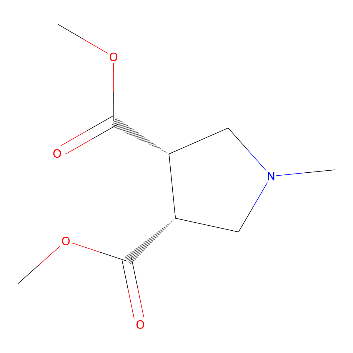 (3S,4R)-1-Methyl-pyrrolidine-3,4-dicarboxylic acid dimethyl ester molecular structure, CAS 102389-90-2