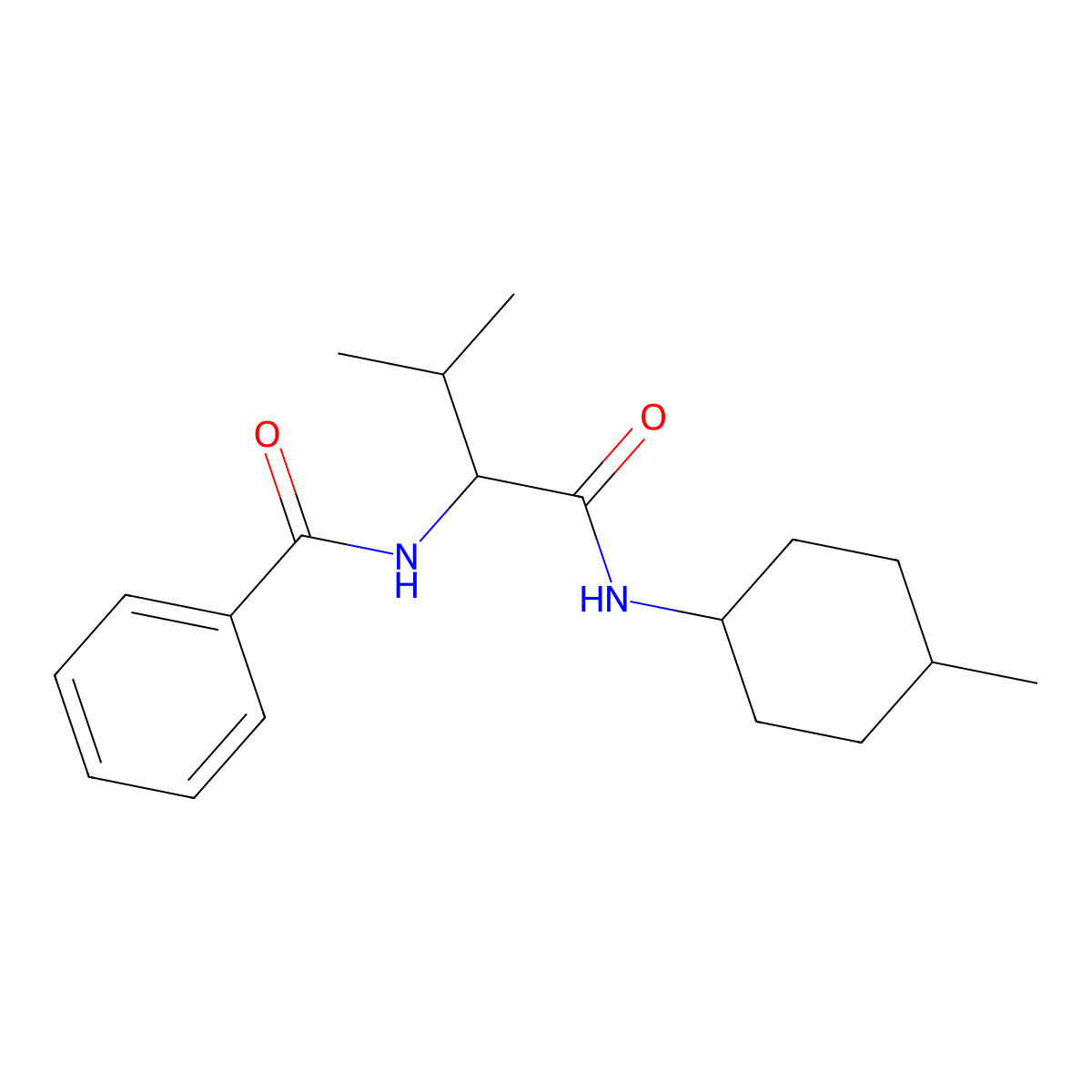 N-[3-methyl-1-[(4-methylcyclohexyl)amino]-1-oxobutan-2-yl]benzamide molecular structure, CAS 1023918-70-8
