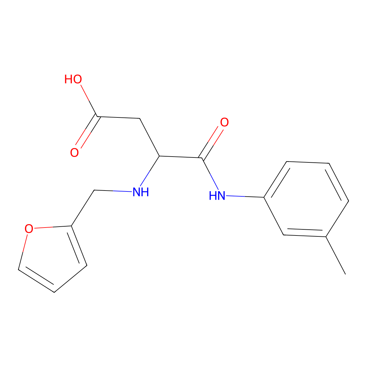 3-((Furan-2-ylmethyl)amino)-4-oxo-4-(m-tolylamino)butanoic acid molecular structure, CAS 1023919-16-5