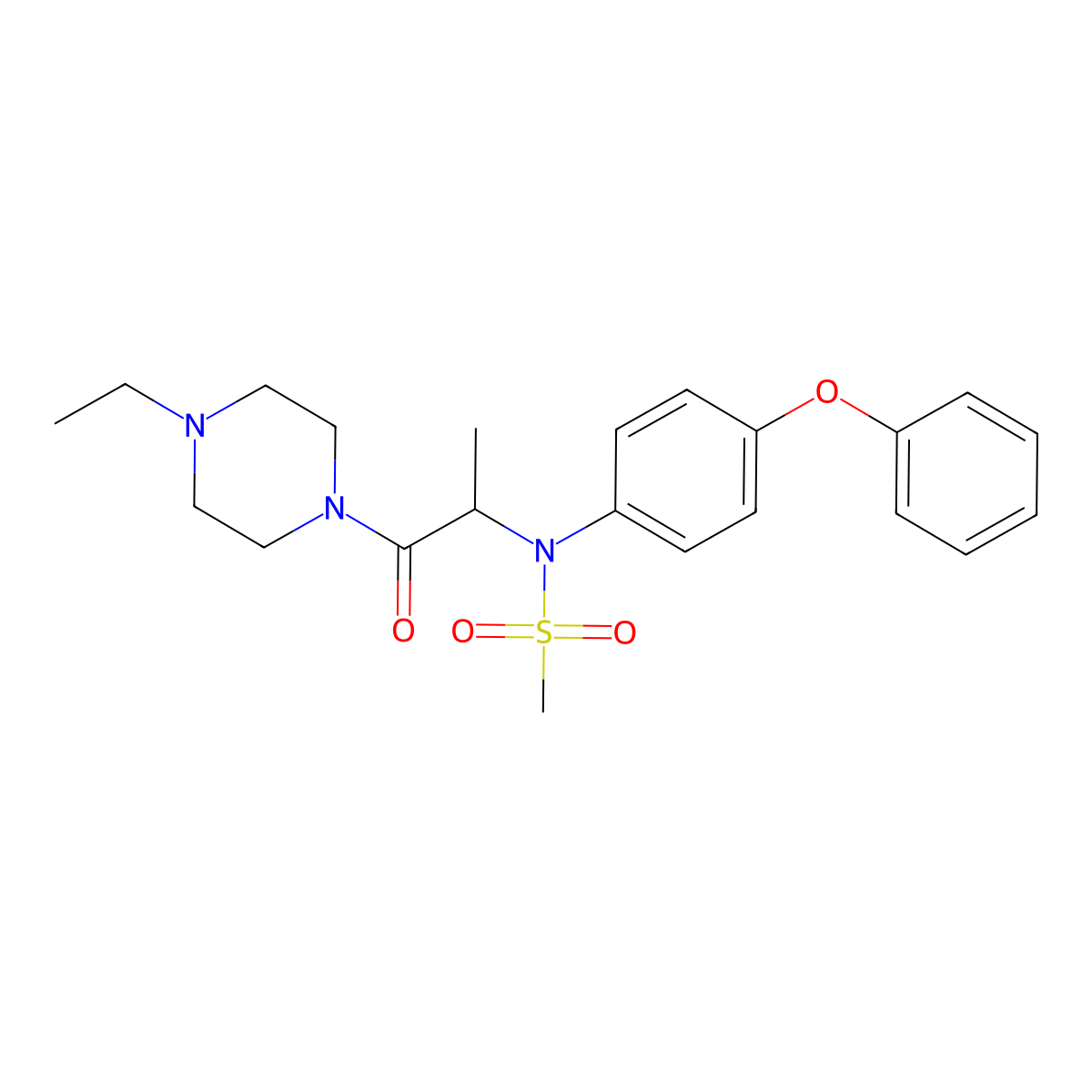 N-[1-(4-ethylpiperazin-1-yl)-1-oxopropan-2-yl]-N-(4-phenoxyphenyl)methanesulfonamide molecular structure, CAS 1023919-27-8