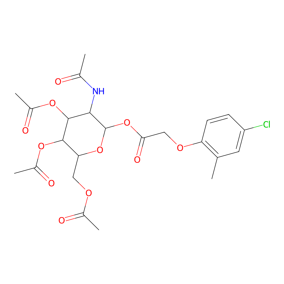 [3-Acetamido-4,5-diacetyloxy-6-(acetyloxymethyl)oxan-2-yl] 2-(4-chloro-2-methylphenoxy)acetate molecular structure, CAS 1023919-35-8