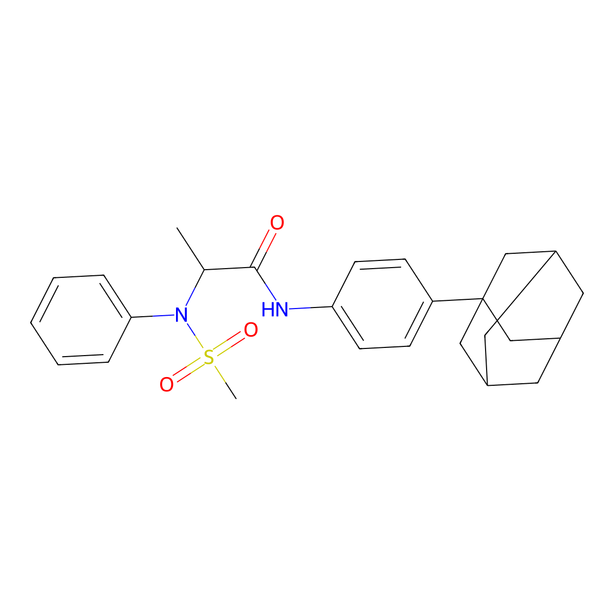 N-[4-(1-adamantyl)phenyl]-2-(N-methylsulfonylanilino)propanamide molecular structure, CAS 1023919-58-5