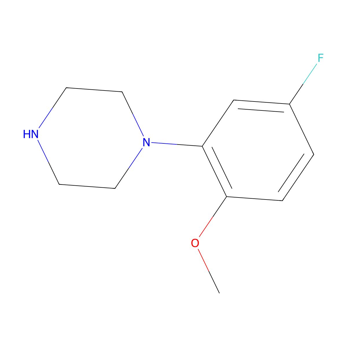 1-(5-Fluoro-2-methoxyphenyl)piperazine molecular structure, CAS 102392-07-4