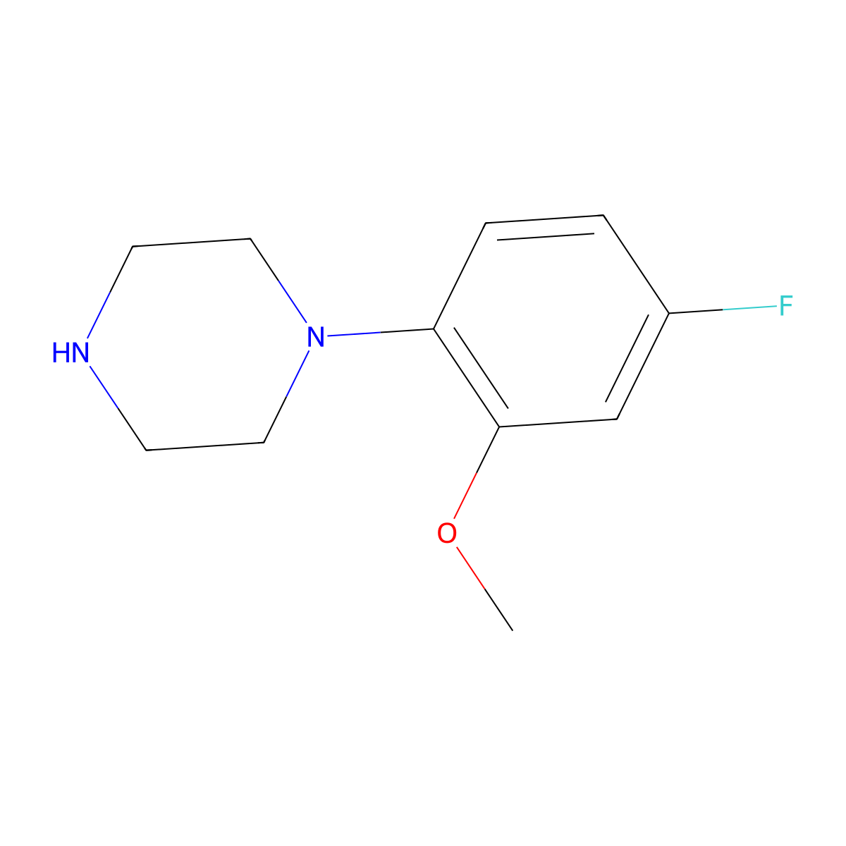 1-(4-Fluoro-2-methoxyphenyl)piperazine molecular structure, CAS 102392-11-0